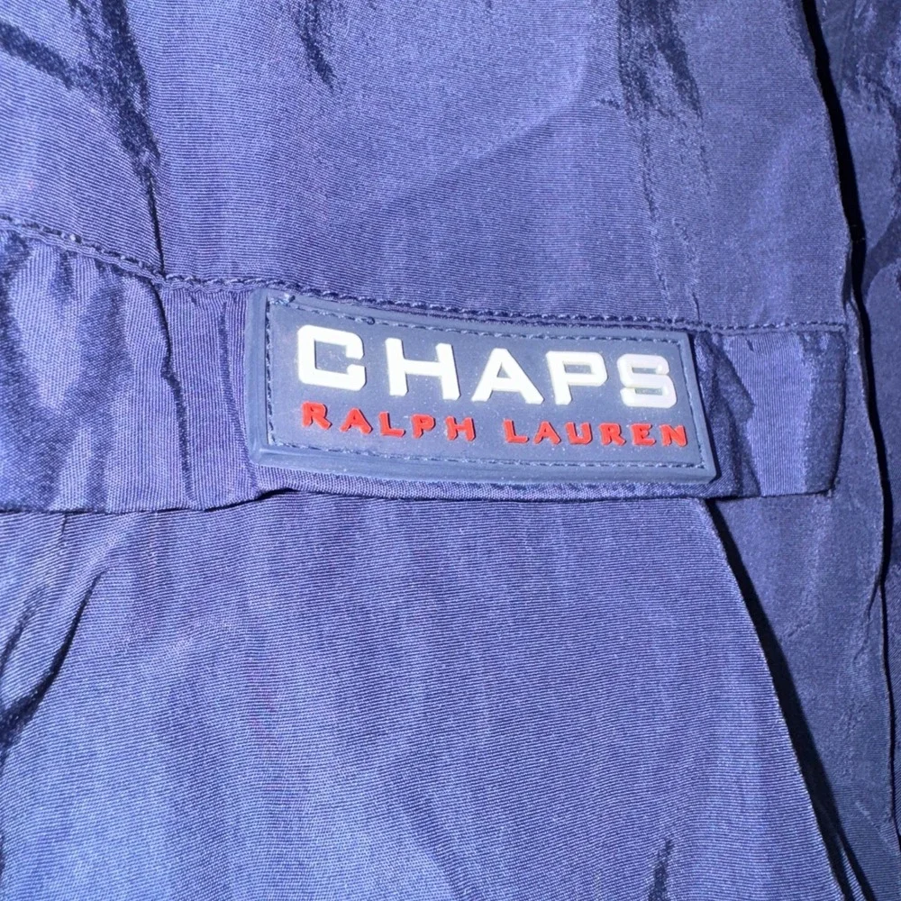 Chaps‎ Ralph Lauren Mens Navy Blue Vintage Windbreaker Full Zip Jacket 93963 Lg